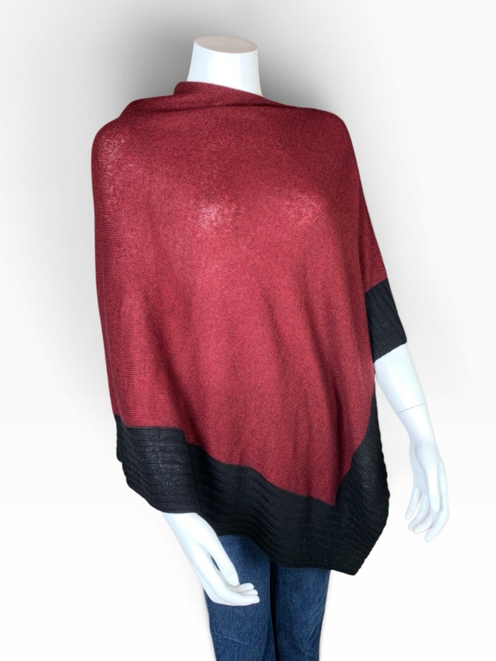 NWT Celeste 90% Wool 10% Cashmere Poncho Sequoia Black One Size